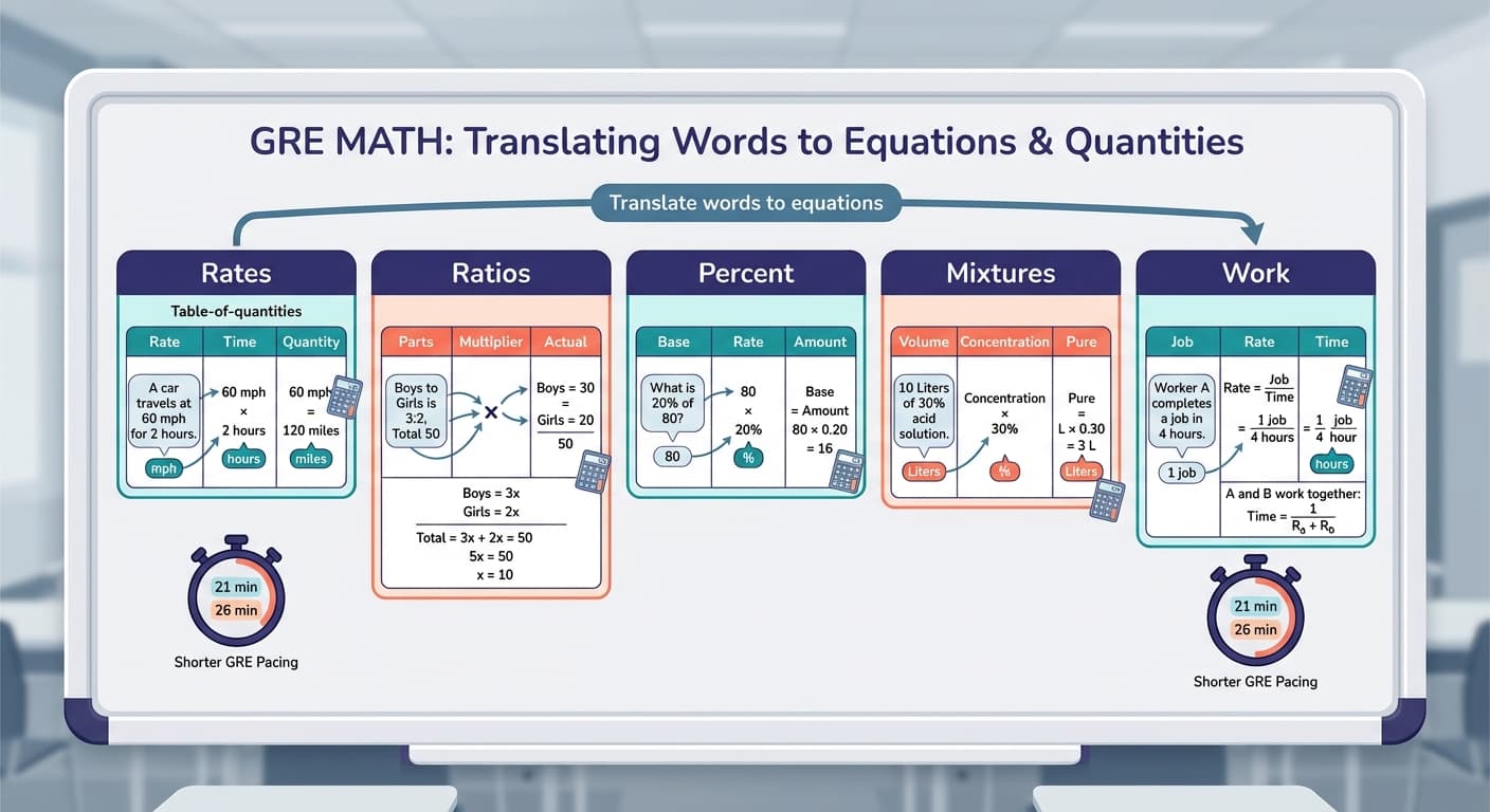GRE Word Problems: Rates, Ratios, Percent, Mixtures, and Work Problems