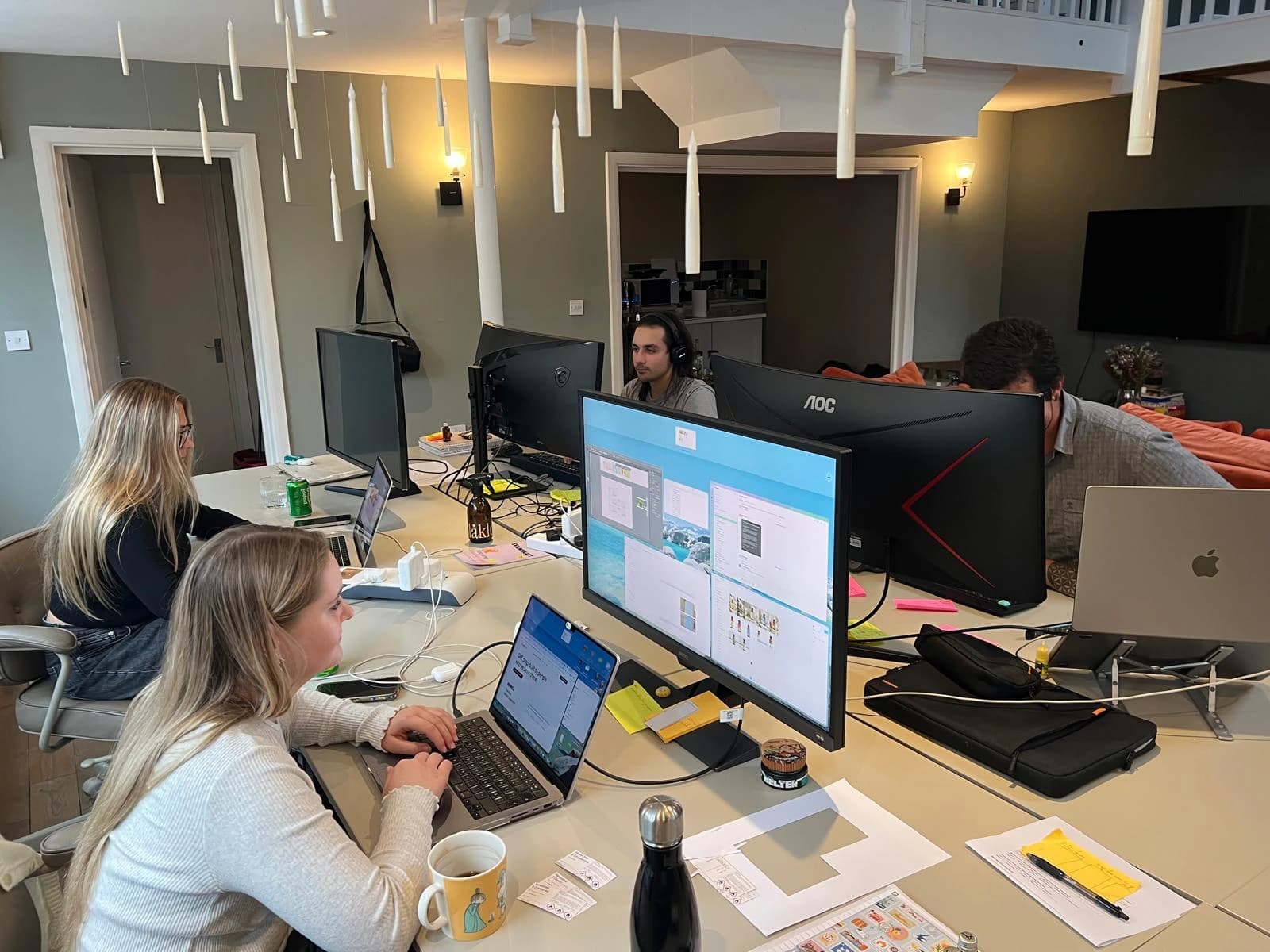 The Exambank team working together in the office